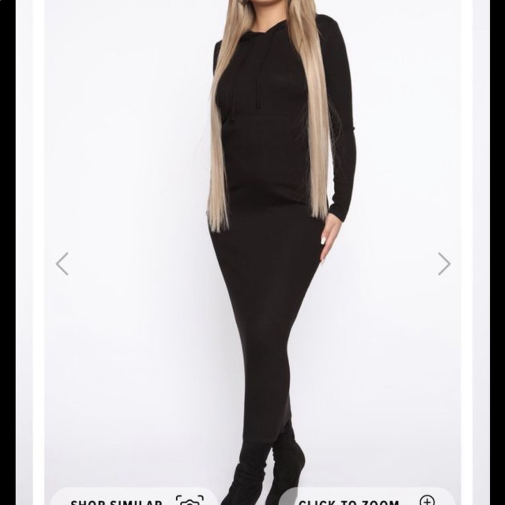 Black maxi hooded dress